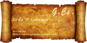 Gróf Csongor névjegykártya